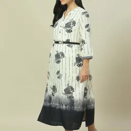 Rangriti Off-White Printed A-Line Dress image 3