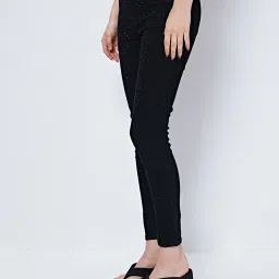 Cover Story Black Embellished Regular Fit Mid Rise Jeans image 3