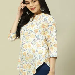 Rangriti White Floral Print Top image 3