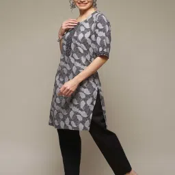 Rangriti Black Printed Straight Kurta image 3