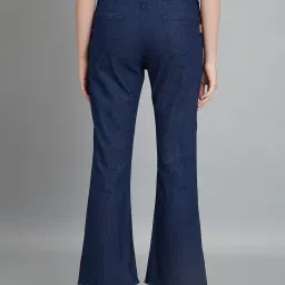 Angelfab Dark Blue Denim Flared Fit High Rise Jeans image 2