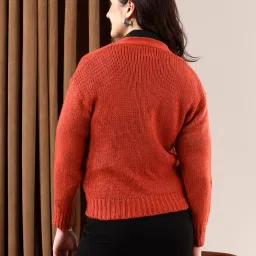 Kotty Brown Cotton-Poly Blend Regular fit Sweater image 2
