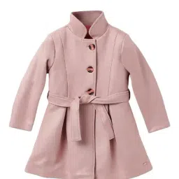 Blue Giraffe Kids Pink Solid Full Sleeves Overcoat-image-33