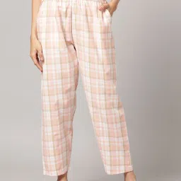 Kryptic Pink & Black Cotton Checks Lounge Pants (Pack Of 2) image 2