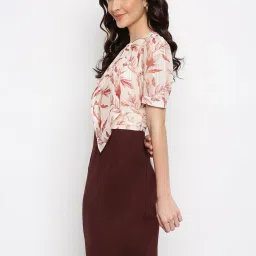 Latin Quarters Brown Floral Print Mini Bodycon Dress image 3