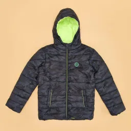 Pantaloons Junior Boys Jet Black Camouflage Full Sleeves Coats & Jackets image 2