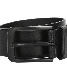 Louis Philippe Black Leather Waist Belt for Men image 5