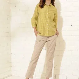 Fabindia Green Printed Shirt image 5