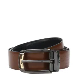 Louis Philippe Brown Leather Reversible Belt for Men image 3