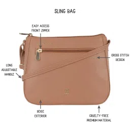 Baggit Pink Solid Small Cross Body Bag image 2