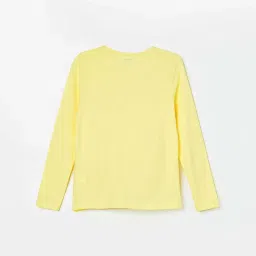 Fame Forever by Lifestyle Kids Yellow Cotton Printed Full Sleeves T-Shirt image 2