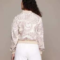 Label Ritu Kumar Beige Athliesure Bomber Jacket image 2