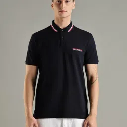 Tommy Hilfiger Europe Collection Navy Cotton Regular Fit Logo Printed Polo T-Shirt-picture-11