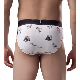 UnderJeans by Spykar Off White Printed Briefs - Pack of 2 image 2