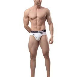 UnderJeans by Spykar Off White Printed Briefs - Pack of 2 image 5