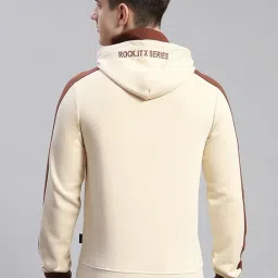 Rock.It Cream Regular Fit Colour Block Hooded Sweatshirt image 2