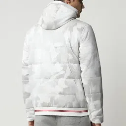 Van Heusen Grey Cotton Regular Fit Quilted Hooded Jacket image 2