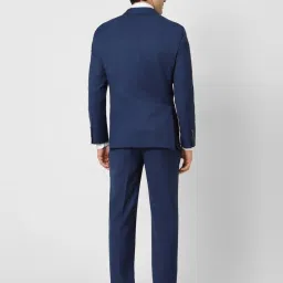 Van Heusen Blue Slim Fit Checks Two Piece Suit image 2