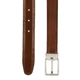 Louis Philippe Brown Leather Reversible Belt for Men image 4
