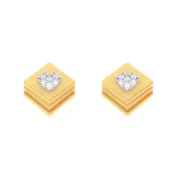 p.c. chandra jewellers P.C Chandra Jeweller 18k Book-shaped Yellow Gold Drop & Diamond Drop Earrings-picture-18