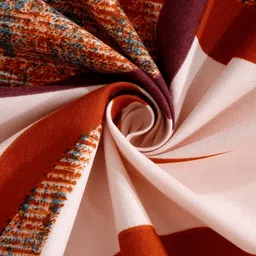 Myntra Elegant Homes Cream-Coloured & Brown Geometric 300 TC King Bedsheet with 2 Pillow Covers image 4