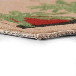 Saral Home Welcome Home with Pots Beige & Green Polypropylene Bath Mat - Set of 2 image 3