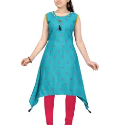 Aarika Kids Blue Printed Kurta image 1