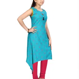 Aarika Kids Blue Printed Kurta image 4