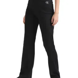 Calvin Klein Jeans Black Logo Straight Fit Trousers-image-1