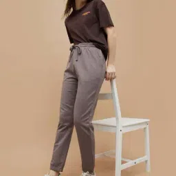 Fame Forever By Lifestyle Light Brown Cotton Regular Fit Joggers image 4