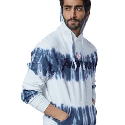 The Souled Store Blue & White Avengers Print Hooded Sweatshirt image 3