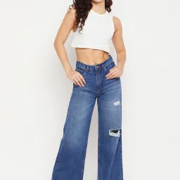 MADAME Navy Mid Rise Jeans image 4