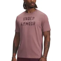 Under Armour Purple Wordmark Logo Regular Fit T-Shirt-image-60