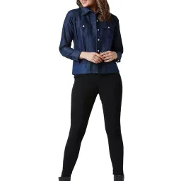 Miss Chase Navy Solid Jacket image 4