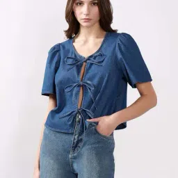 Vero Moda Medium Blue Denim Top-image-10