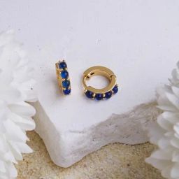 Accessorize London Real Gold-Plated Z Multi Birthstone Hoops-picture-8