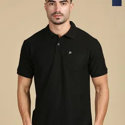 LUX PARKER Men Pack of 2 Anti Odour Solid Polo Collar Cotton T-shirts-picture-44