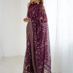 Siya Fashion Ethnic Motifs Printed Zari Saree image 5
