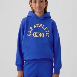 GAP Boys Blue Embroidered Hooded Sweatshirt image 2