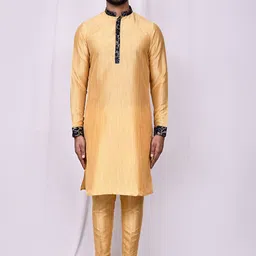 Arihant Rai Sinha Men Regular Pure Silk Kurta with Trousers image 4