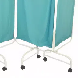 JE HOSPI 96 inch x 66 inch CRCA Bedside Screen with Curtains JHE-SS092 image 3