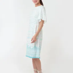 Zink London White Printed A Line Dress image 3