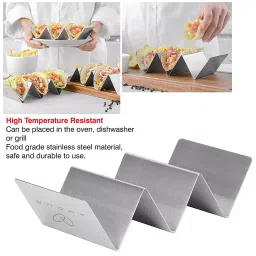 Amour Taco Stand Taco Holder Holds up to 3 Tacos Each as Plates Safe for Dishwasher Oven and Grill image 2