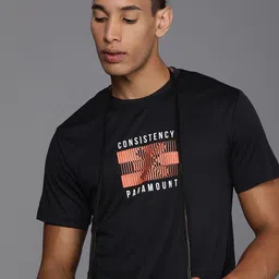 HRX by Hrithik Roshan Brand Logo Printed Rapid-Dry Antimicrobial Training T-shirt-picture-29