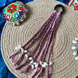 dhanabapa Boho Handmade Colorful Hair Strings for Navratri/Ethnic Look/Bohemian Styling, Colorful Braided Hairband, Thread Hair Accessories & Extensions, Navratri Special, Chotali, 1 Pcs - MultiColor image 3