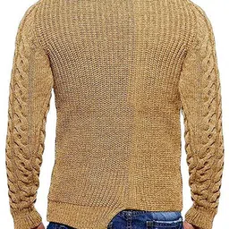 HERE&NOW Men Round Neck Ribbed Pullover Sweaters image 2