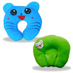Chinmay Kids Mustard Seeds, Polyester Fibre Animals Baby Pillow Pack of 2 New Sky Blue, Green-picture-13