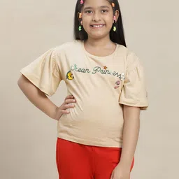 Kidsville Disney Princess Featuring Half Sleeves Ariel Printed Tee - Beige-picture-28