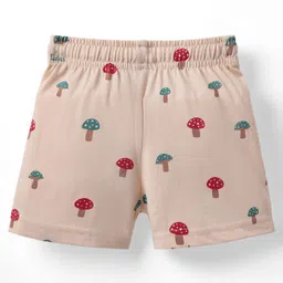 Ollypop Sinker Knit Knee Length Shorts With Mushroom Print - Pink image 2