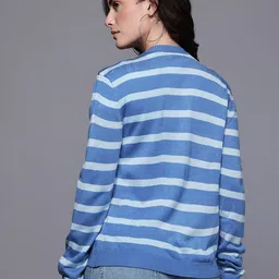 Allen Solly Woman Acrylic Striped Cardigan image 2